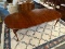 CRESENT FURNITURE SOLID CHERRY QUEEN ANNE DINING ROOM TABLE WITH 2 LEAVES. MEASURES APPROX. 90