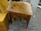 (R4) VINTAGE KNOTTY PINE FALL FRONT CORNER DESK WITH TWO BOTTOM DRAWERS. THE DESK OPENS UP TO SOME