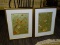 HAND PAINTED STILL LIFE PICTURE WITH PEACOCK IN DOUBLE MATTED FRAME, APPROX, 17.5