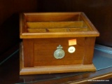 BOMBAY AND CO. MAHOGANY DESK ORGANIZER. MEASURES APPROX. 8.5