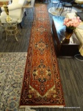 HANDMADE IRANIAN RUNNER RUG. MEASURES APPROX. 30