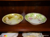 (R3) R.S. GERMANY & P.K. SILESIA ROUND FLORAL PORCELAIN BOWLS. INCLUDES A YELLOW CENTER BOWL WITH