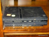 (R4) LOT OF (2) SONY PLAYSTATION 2 VIDEO GAME CONSOLES. BOTH DO NOT HAVE POWER CORDS. WORKING