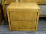 (R4) HUNTLEY BY THOMASVILLE OAK FINISHED TWO DRAWER NIGHTSTAND. DRAWERS ARE DOVE-TAILED. MARKED ON