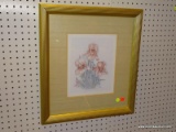 DOUBLE MATTED FLORAL STILL LIFE WATERCOLOR. SIGNED AND NUMBERED IN DESIGNERE GOLD FRAME.