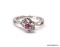 ESPOSITO SIGNED STERLING SILVER RUBY GEMSTONE RING. THIS GENUINE RUBY (TESTED) IS ACCOMPANIED BY TWO