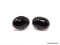 STERLING SILVER BEZEL SET BLACK ONYX OVAL CABOCHON POST EARRINGS. MEASURE 3/4