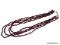 VINTAGE MULTI STRAND GARNET BEAD NECKLACE WITH VICTORIAN HANDSHAKE CLASP. FEATURES 4 STRANDS OF HAND