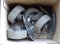 BOX LOT OF 4 HEAVY DUTY CASTER WHEELS.