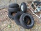 (10) ASSORTED SIZED TRUCK/TRAILER TIRES. MOSTLY BRIDGESTONE AND UNIROYAL.