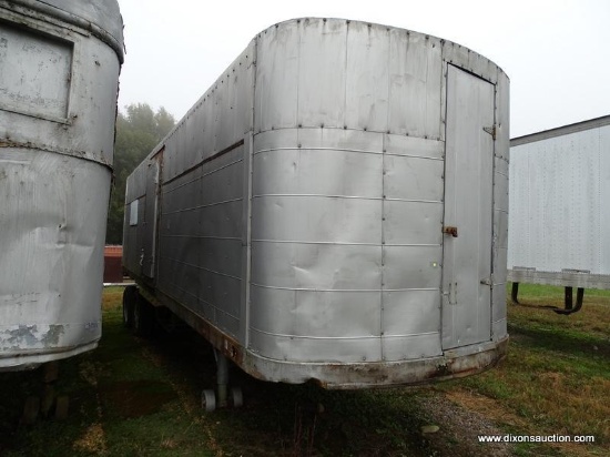 OLD TRACTOR TRAILER WITH ROUNDED FRONT. GOOD FOR STORAGE. COME PREPARED TO MOVE.