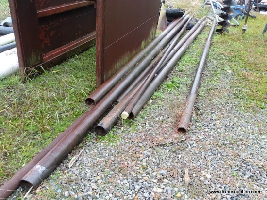 LOT OF (8) VARIOUS SIZE METAL PIPES.