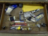 CONTENTS OF DESK DRAWERS TO INCLUDE; POWER PLUGS, KEYS, GROUNDING OUTLETS, WIRING DEVICES, ETC.