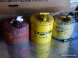 LOT OF (3) VINTAGE METAL GAS CANS.