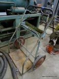 ROLLING TANK CART. WITH SHELF ON BACK.