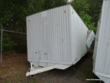 WHITE CONTRACTOR OFFICE TRAILER. RUSTED. PLEASE PREVIEW FOR CONDITION. COME PREPARED TO MOVE IT.