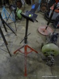 METAL HEIGHT ADJUSTABLE TRIPOD PIPE STAND.