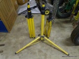 LOT OF (3) TELESCOPIC YELLOW AND BLACK WORK LIGHT STANDS.