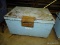 HEAVY DUTY ROLLING JOB BOX. HEAVY USED AND SOME RUST AND DENTS. MEASURES 44