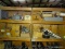(4) SHELF LOT OF ASSORTED HEATING SYSTEM PARTS. INCLUDES: HEATING ELEMENTS, BREAKER BOX, MOTORS, AND