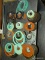 WALL LOT OF VARIOUS SIZE WASHERS.