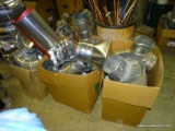 (7) BOX LOT OF VARIOUS METAL DUCTWORK PARTS.