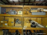 (4) SHELF LOT OF ASSORTED HEATING SYSTEM PARTS. INCLUDES: HEATING ELEMENTS, BREAKER BOX, MOTORS, AND