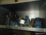 SHELF LOT OF THREADED WATER SYSTEM PARTS.
