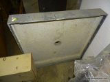 STEEL FRAMED CONCRETE FLOOR PAN WITH DRAIN HOLE. MEASURES 36