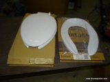SET OF (2) CENTOCO OPEN FRONT TOILET SEAT FOR ELONGATED BOWL.