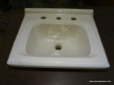 WHITE AMERICAN STANDARD IN-CABINET LAVATORY SINK WITH 3-HOLES.