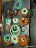 WALL LOT OF VARIOUS SIZE WASHERS.