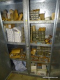 REMAINING CONTENTS OF CABINET TO INCLUDE: (4) STORAGE ORGANIZERS, LARGE BOXES OF SCREWS, NUTS,