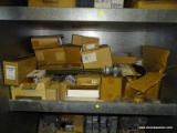 SHELF LOT OF ASSORTED ITEMS TO INCLUDE: URNER ASSEMBLIES, WALL HUMIDITY SENSORS, INNOVAIR DUCT SMOKE