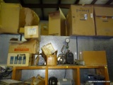 LOT ON TOP OF SHELF TO INCLUDE: AGE MOTOR, A DAYTON BELTED FAN MOTOR, A NEVCO NELSON VACUUM PUMP,