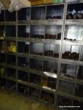 GALVANIZED METAL (18) CUBBY INDUSTRIAL STORAGE SHELF. MEASURES APPROX 46