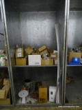 CONTENTS OF UNIT TO INCLUDE ASSORTED CUSHION CLAMPS, REPAIR CLAMPS, A SPOOL OF WIRE, OTHER PIPE