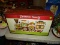 (LR) CHRISTMAS CENTERPIECE; COMPOSITION FIBER OPTIC GINGERBREAD TRAIN NEW IN BOX- 18.75 IN X 6.25 IN