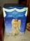 (LR) ANGEL CENTERPIECE; 15 IN H COMPOSITION ANGEL WITH LIGHT UP WREATH- NEW IN BOX