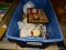 (KIT) TUB LOT; LOT INCLUDES LARGE AMOUNT OF CANDLE STANDS, VOTIVE HOLDERS, CANDLES, ETC. AND AN