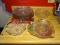 (KIT) GLASS LOT; LOT OF 8 ROUND GLASS SERVING TRAYS, HEART SHAPED AND FROSTED SERVING TRAY, HAND