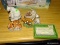 (KIT) LENOX FIGURES; 4 LENOX PORCELAIN ANIMAL FIGURES AND 1 GORHAM PORCELAIN HOWLING WOLF FIGURE-