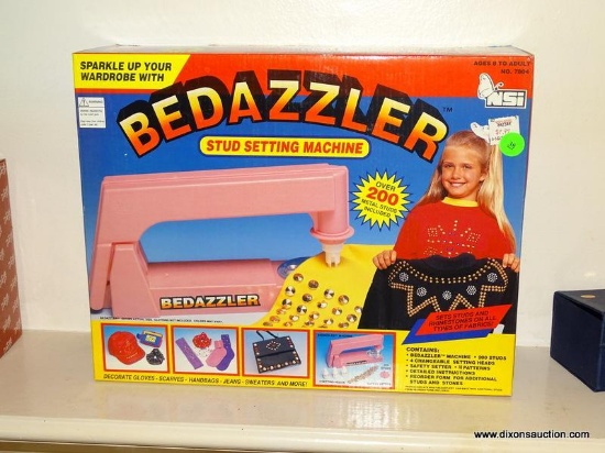 (LR) CHILD'S STUD MACHINE; NEW IN BOX CHILD'S BEDAZZLER STUD SETTING MACHINE