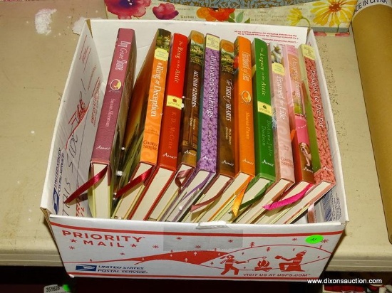 (LR) BOX OF BOOKS; BOX OF 11 BRAND NEW ANNIE'S ATTIC MYSTERIES