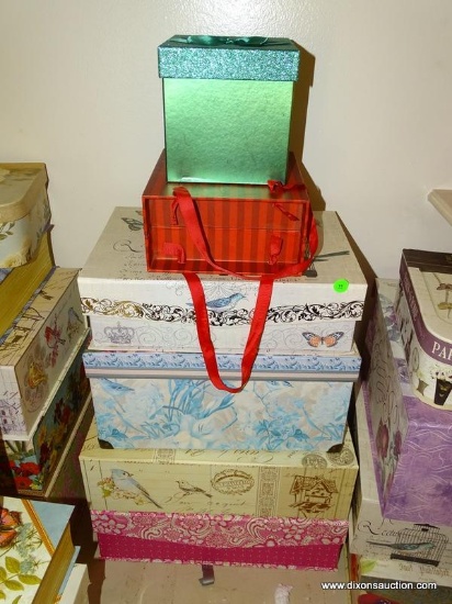 (LR) DECORATIVE BOXES; 6 DECORATIVE STORAGE BOXES