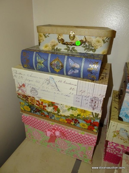 (LR) DECORATIVE BOXES; 5 DECORATIVE STORAGE BOXES