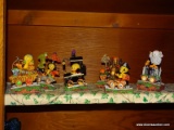 (KIT) TWEETY BIRD FIGURES; 6 DANBURY MINT LOONEY TUNES COMPOSITION TWEETY BIRD HALLOWEEN FIGURES-