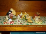 (KIT) LENOX FIGURES; 7 LENOX COMPOSITION CAT FIGURES- ONE HAS A BROKEN TAIL- 3 - 5 IN H