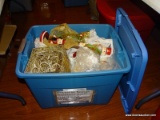 (FM) TUB LOT; TUB LOT OF CHRISTMAS DECORATIONS- LIGHT UP STACKING 3D GIFT BOXES, WREATHES, ANIMATED