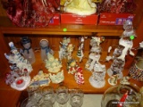 (FM) SHELF LOT; LOT INCLUDES- 17 DECORATIVE SNOWPEOPLE- ( ONE NEEDS CUBE RE-ATTACHED)- 5 IN - 18 IN